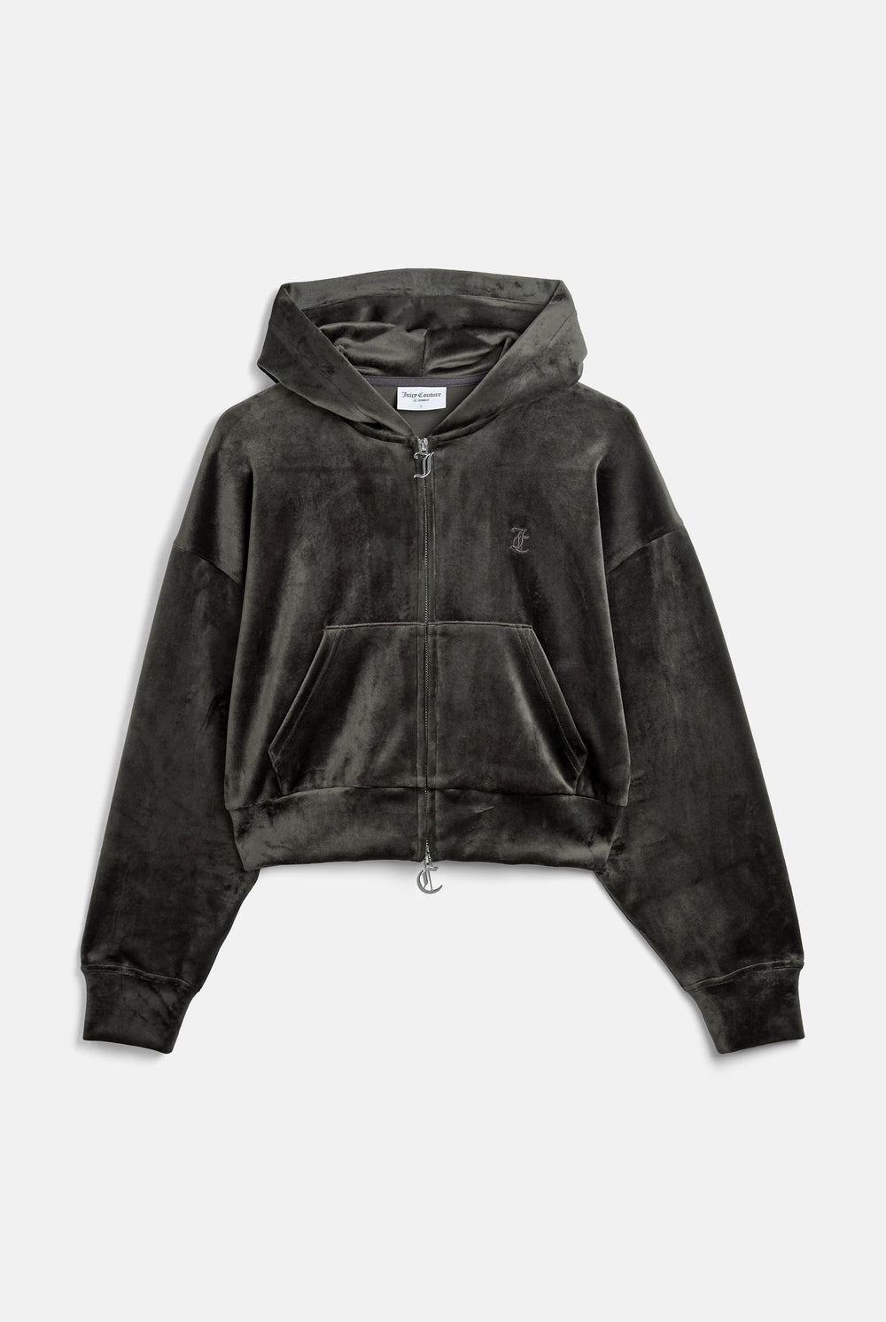 Displays the Raven 'Juicy' branded Velour Bonded Hoodie