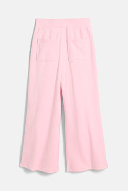 Displays the Cherry Blossom 'Juicy' branded Velour Bonded Tracksuit Bottom