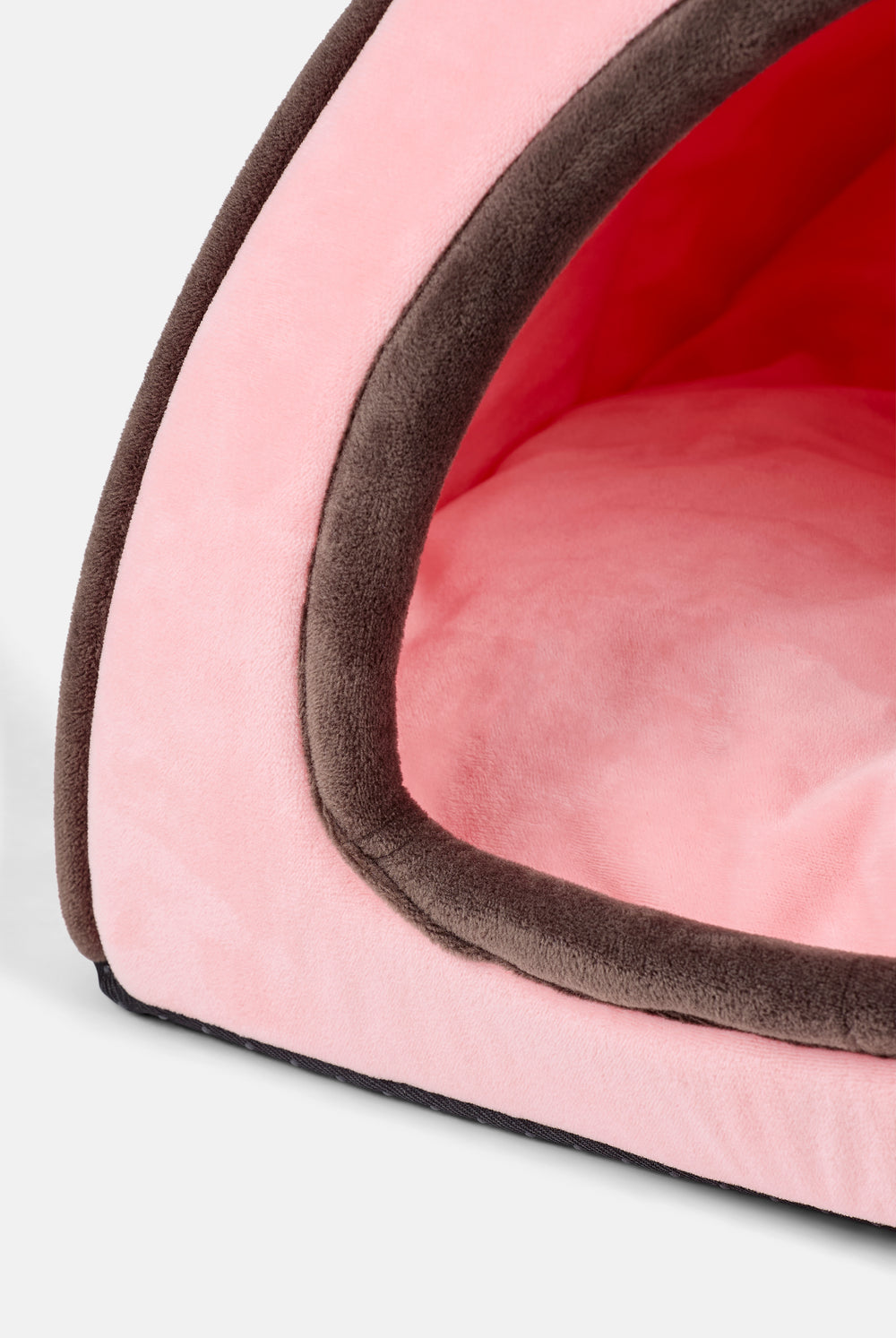 Displays the Juicy Pink 'Juicy' branded Velour Heritage Pet Bed featuring the details