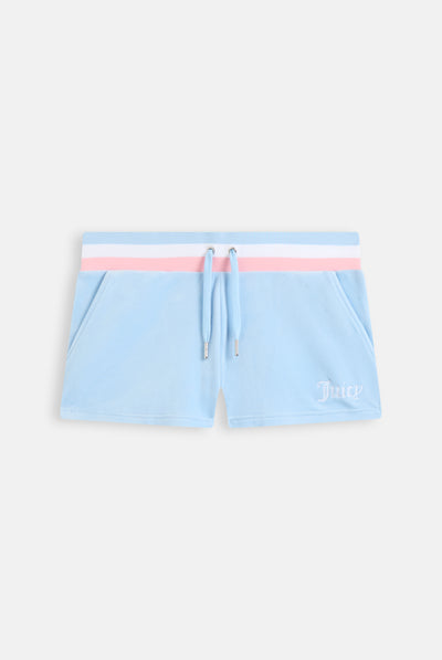 POWDER BLUE RECYCLED CLASSIC VELOUR SHORT