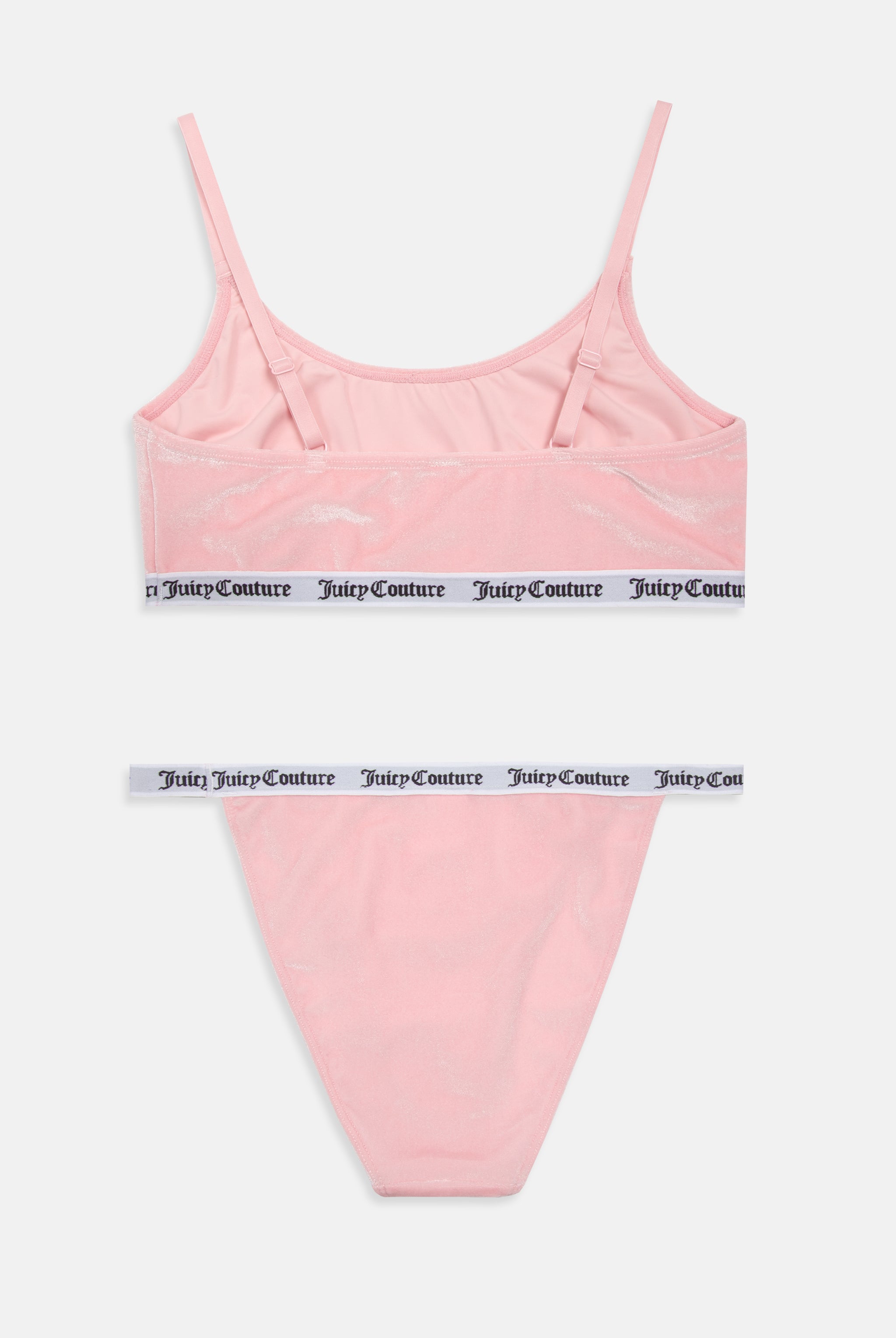 JUICY PINK VELVET BRA AND TANGA UNDERWEAR SET Juicy Couture UK