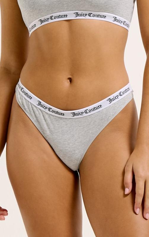 SILVER MARL COTTON THONG