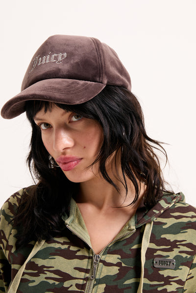 JAVA DIAMANTÉ VELOUR BASEBALL CAP