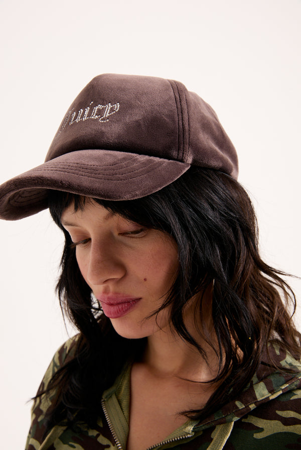 JAVA DIAMANTÉ VELOUR BASEBALL CAP