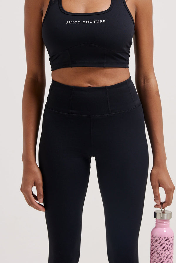 BLACK INTERLOCK SPORT LEGGINGS