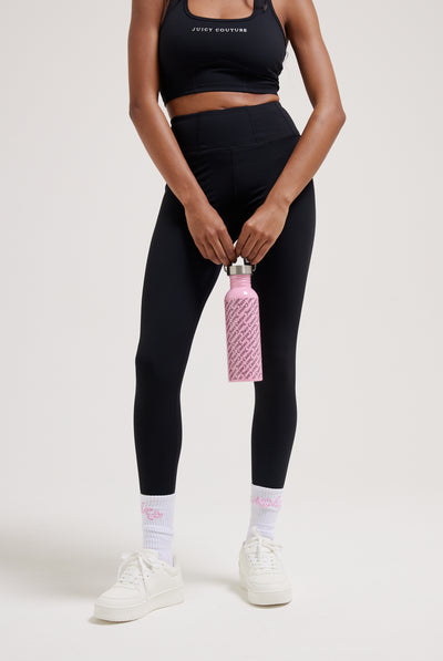 BLACK INTERLOCK SPORT LEGGINGS