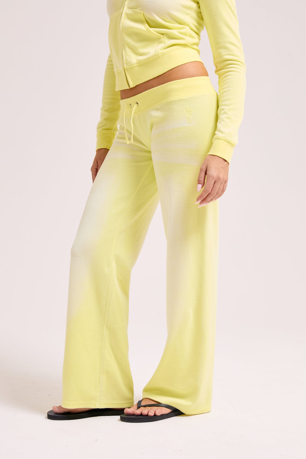 YELLOW PEAR COTTON VELOUR WASHED OG STRAIGHT TRACKPANT
