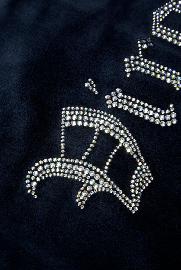 'VIRGO' NIGHT SKY DIAMANTÉ VELOUR ZIP-THROUGH HOODIE