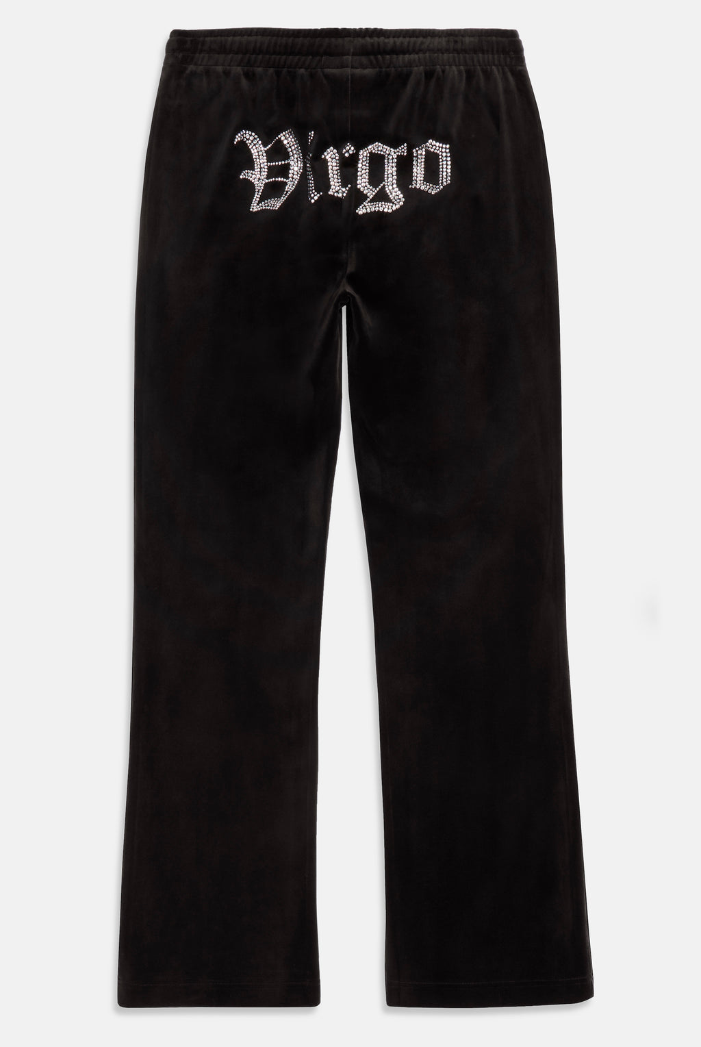 'VIRGO' BLACK VELOUR DIAMANTÉ TRACKSUIT BOTTOM