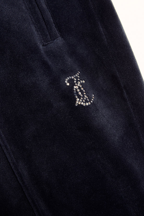 'VIRGO' NIGHT SKY VELOUR DIAMANTÉ TRACKSUIT BOTTOM