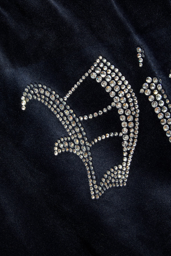 'VIRGO' NIGHT SKY VELOUR DIAMANTÉ TRACKSUIT BOTTOM