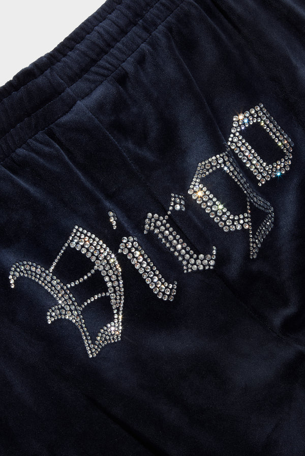 'VIRGO' NIGHT SKY VELOUR DIAMANTÉ TRACKSUIT BOTTOM