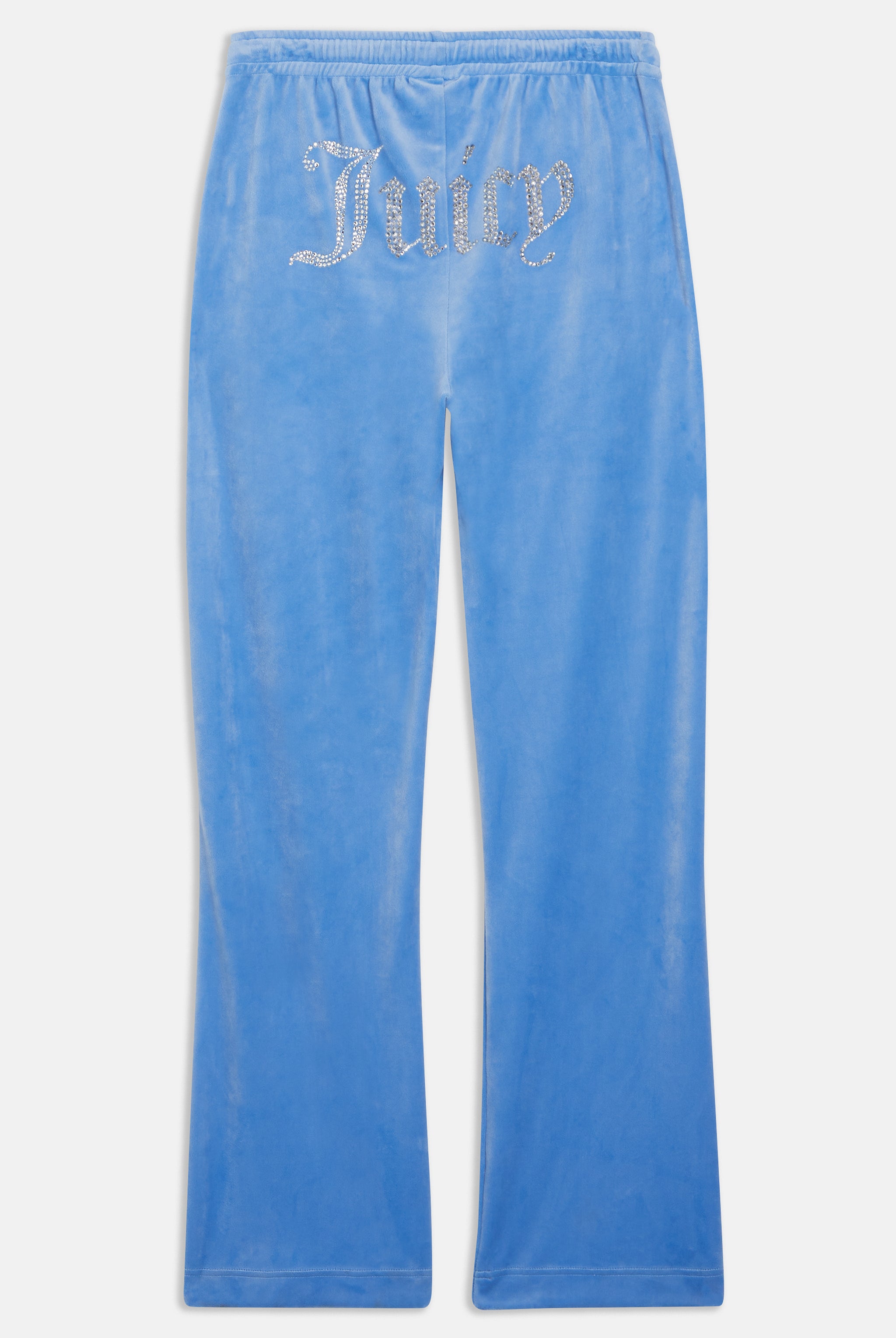 WASHED BLUE DENIM VELOUR DIAMANTE TRACKSUIT BOTTOM Juicy Couture UK