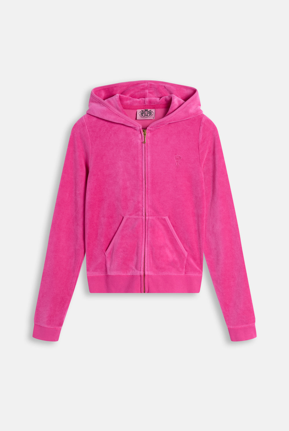 Displays the Nostalgia Pink 'Juicy' branded Washed Robyn Hoodie