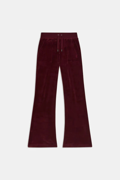 TAWNY PORT LOW RISE VELOUR TRACK PANTS