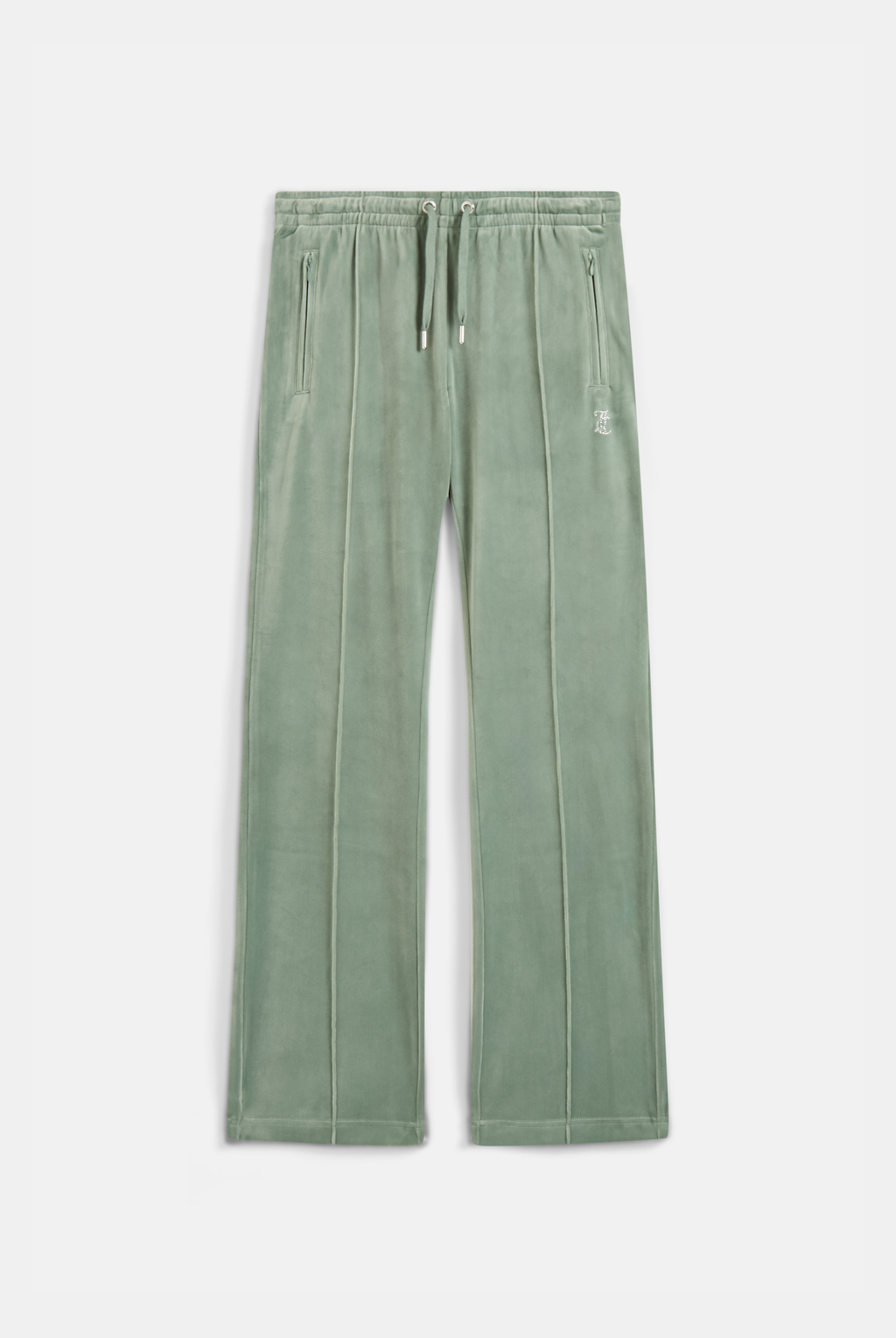 CHINOIS GREEN VELOUR DIAMANTÉ TRACKSUIT BOTTOM