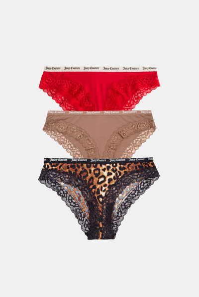 MICROFIBER LACE TRIM BRIEF MULTI X3