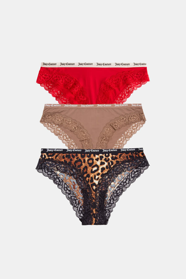 MICROFIBER LACE TRIM BRIEF MULTI X3