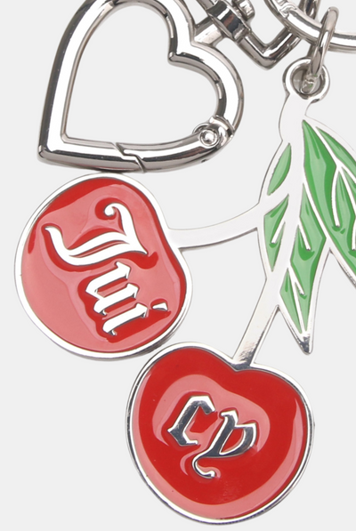 SILVER CHERRY KEYCHAIN