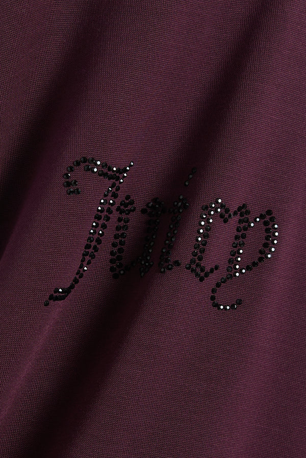 Displays the Winetasting 'Juicy' branded Diamante Halter Top featuring the juicy branding 