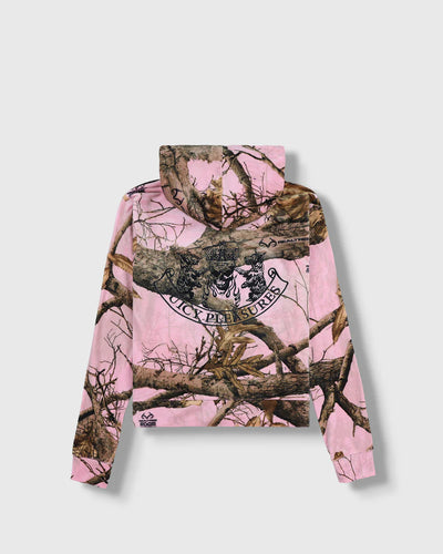 'Juicy by PLEASURES' REALTREE PRINT PINK VELOUR ROBERTSON HOODIE