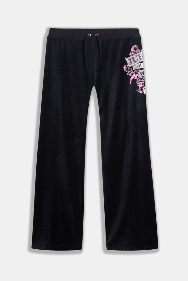 BLACK WRAP YOU UP STRAIGHT HERITAGE TRACK PANTS