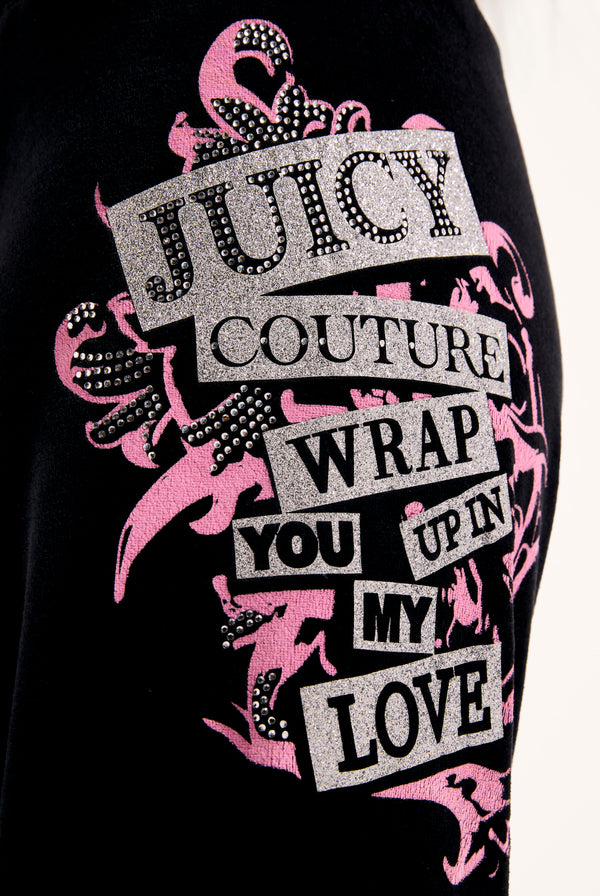 BLACK WRAP YOU UP STRAIGHT HERITAGE TRACK PANTS