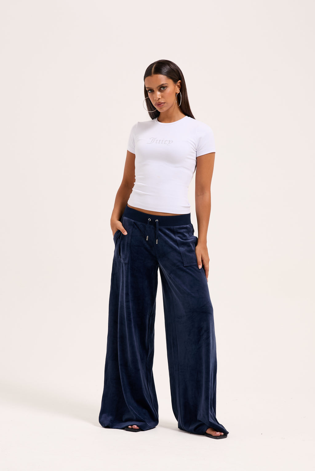 NIGHT SKY WIDE LEG CLASSIC VELOUR TRACK PANT