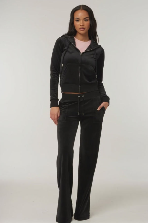 BLACK CLASSIC VELOUR ROBERTSON HOODIE - AI generated video - AI Generated