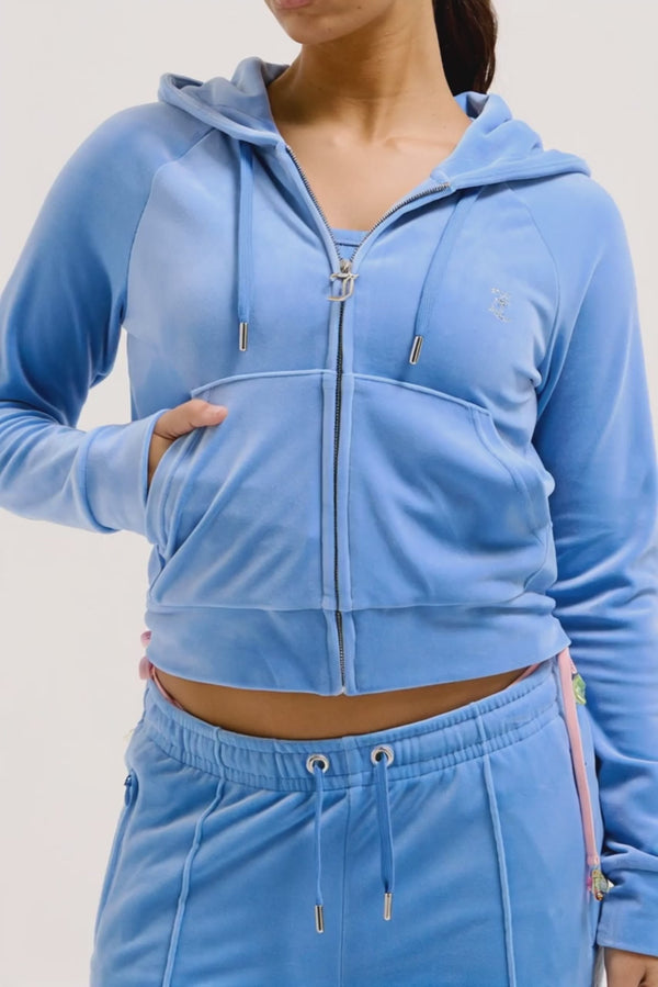 WASHED REGATTA DIAMANTÉ VELOUR ZIP-THROUGH HOODIE - AI generated video - AI Generated