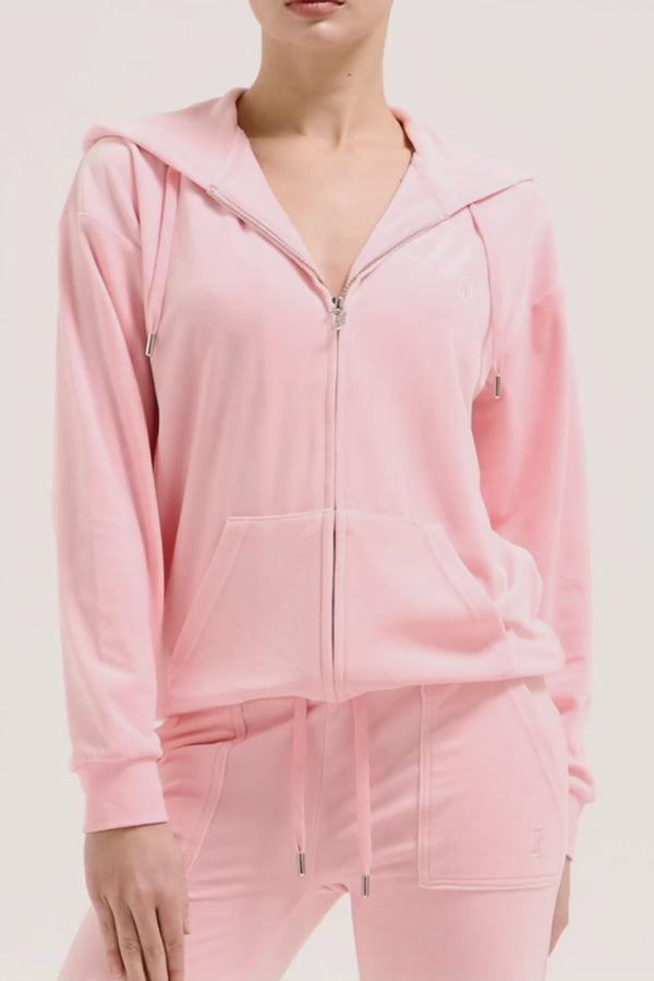 JUICY PINK CLASSIC VELOUR OVERSIZED HOODIE - AI generated video - AI Generated
