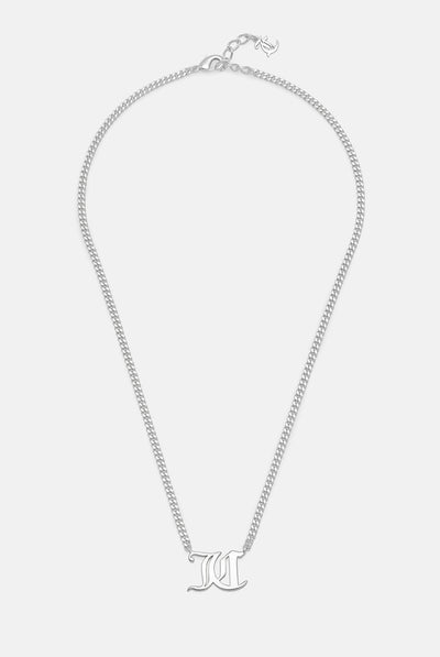 SILVER LARGE JC CHARM NECKLACE