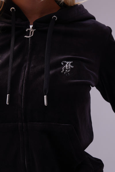 BLACK OMBRE CRYSTAL CLASSIC VELOUR ROBERTSON HOODIE