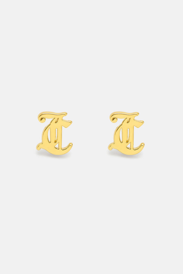 GOLD JC STUD EARRINGS