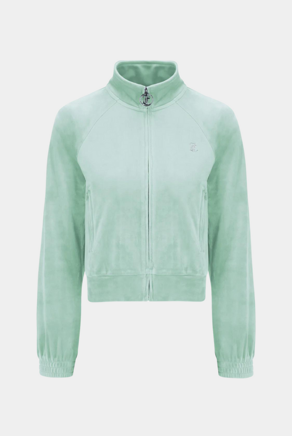 GREYED JADE VELOUR DIAMANTÉ TRACKTOP