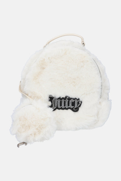 OFF WHITE FAUX FUR BACKPACK