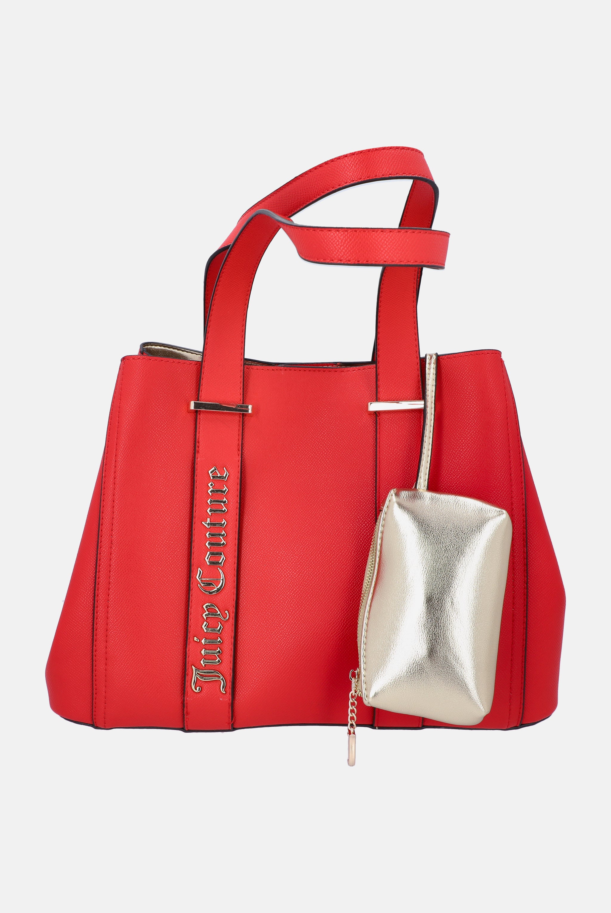 Red best sale leather tote