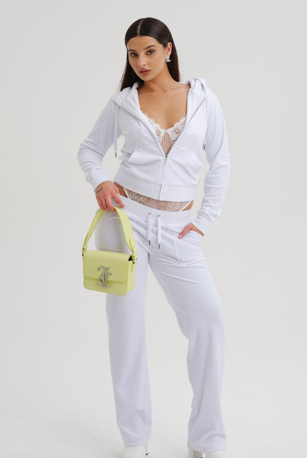 WHITE CLASSIC VELOUR DEL RAY POCKETED BOTTOMS