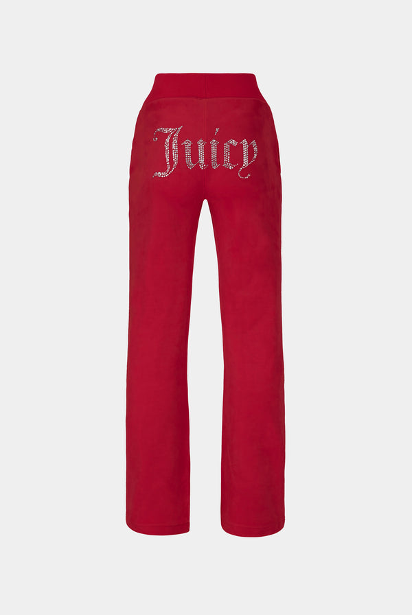 ASTOR RED CLASSIC VELOUR DEL RAY DIAMANTE BOTTOMS – Juicy Couture UK