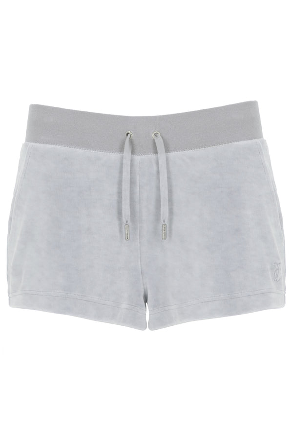 SILVER MARL CLASSIC VELOUR TRACK SHORT