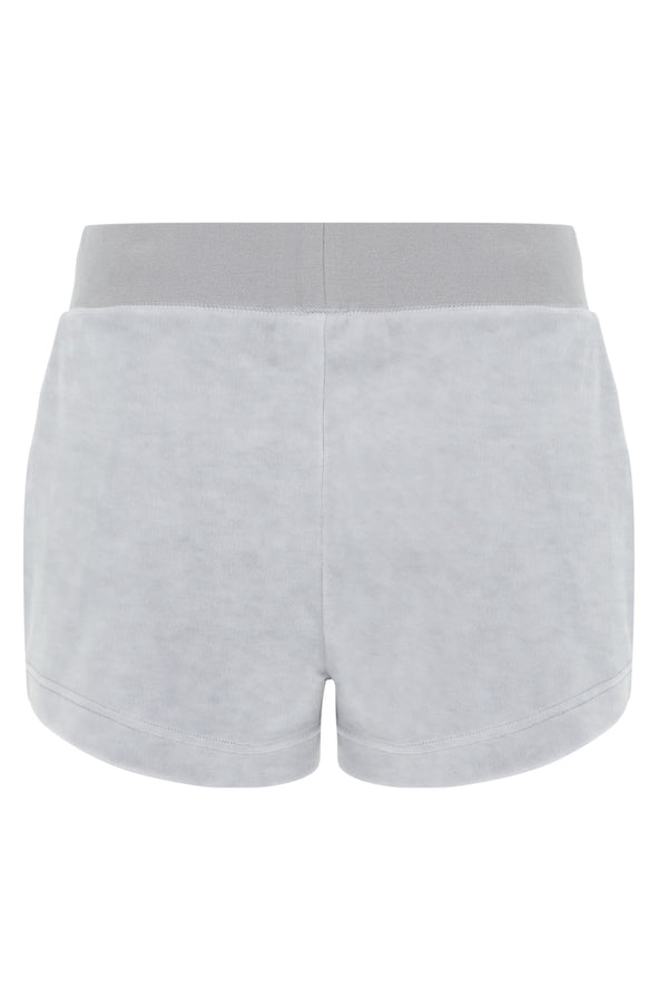 SILVER MARL CLASSIC VELOUR TRACK SHORT