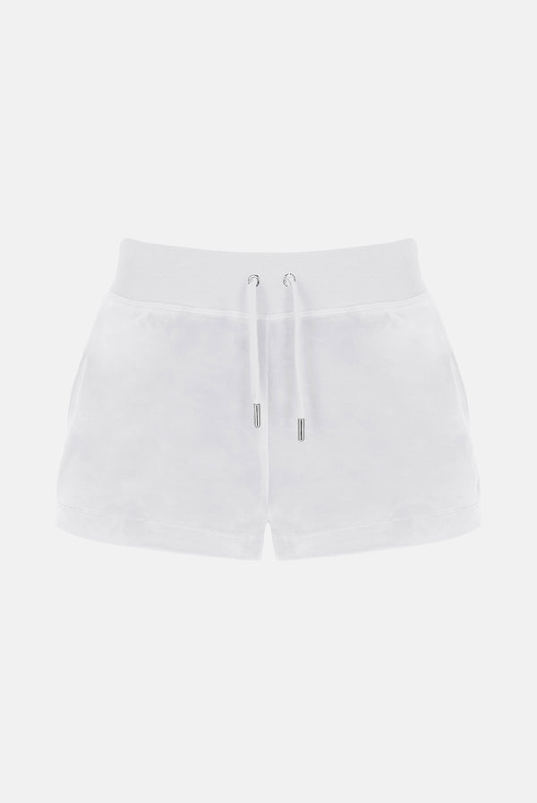 WHITE CLASSIC VELOUR TRACK SHORT – Juicy Couture UK