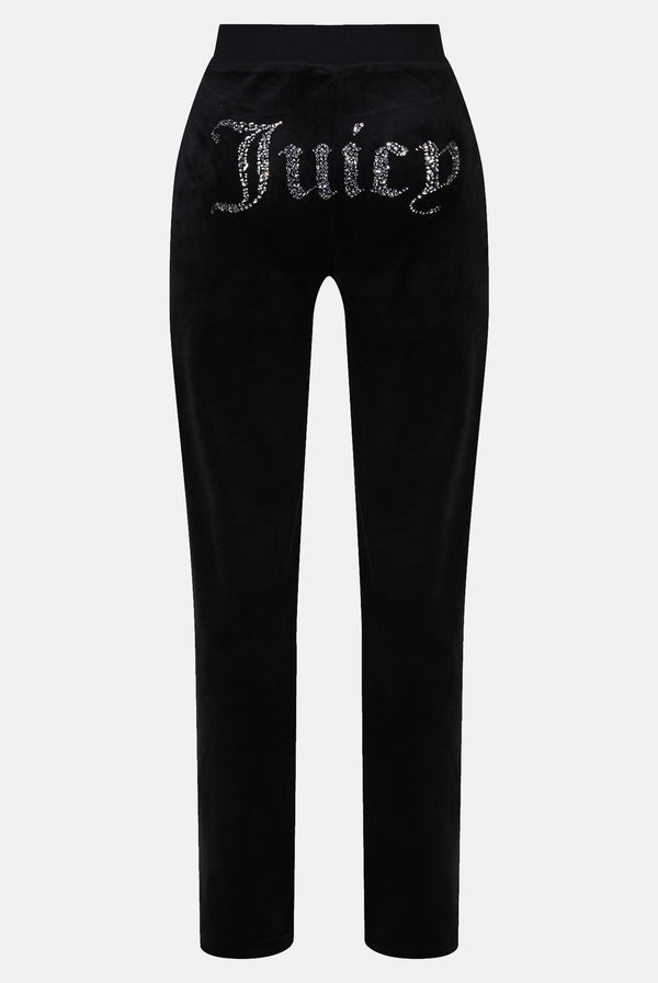 BLACK MIXED CRYSTAL CLASSIC VELOUR DEL RAY BOTTOMS