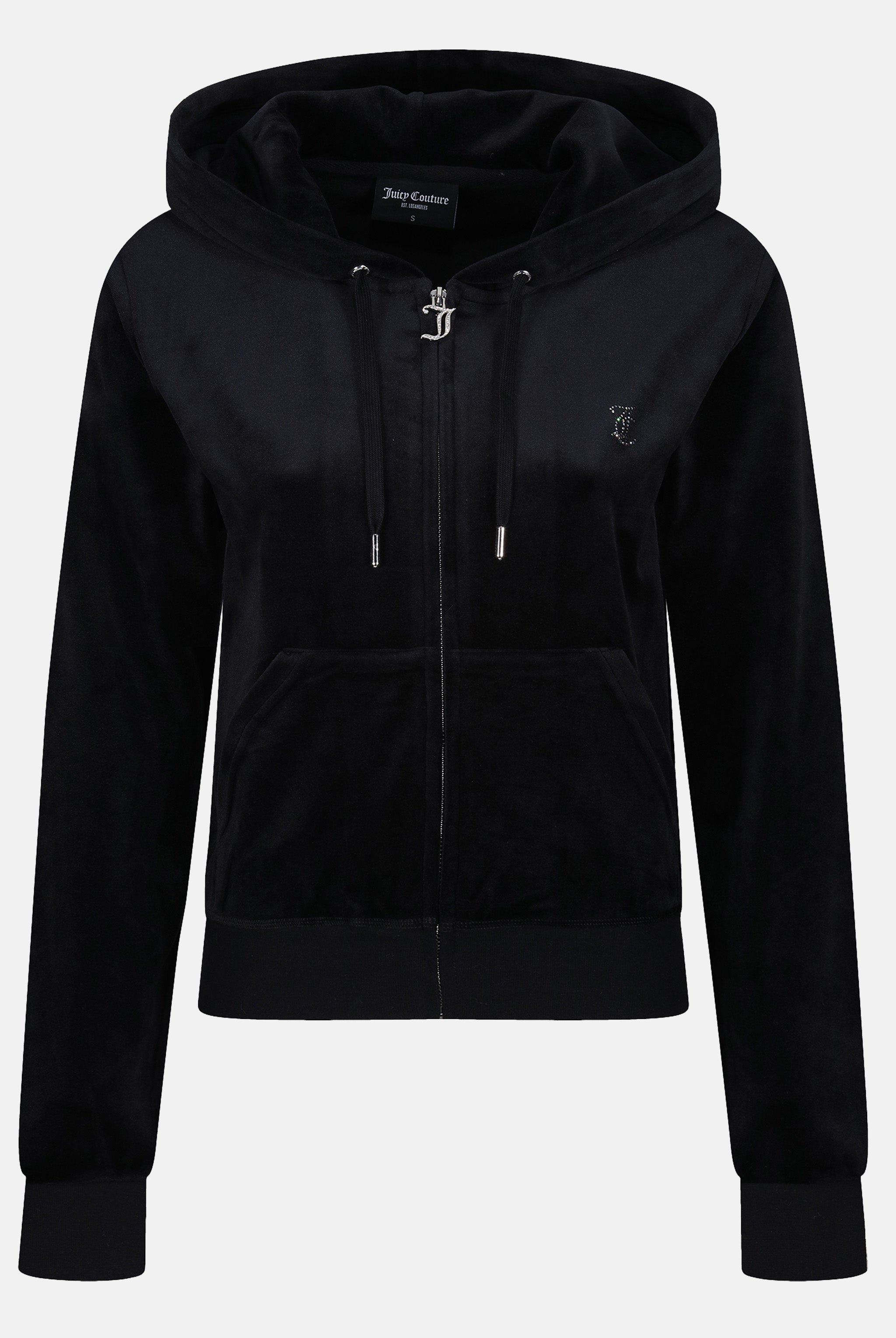 Juicy couture diamante velour 2024 full zip hoodie black