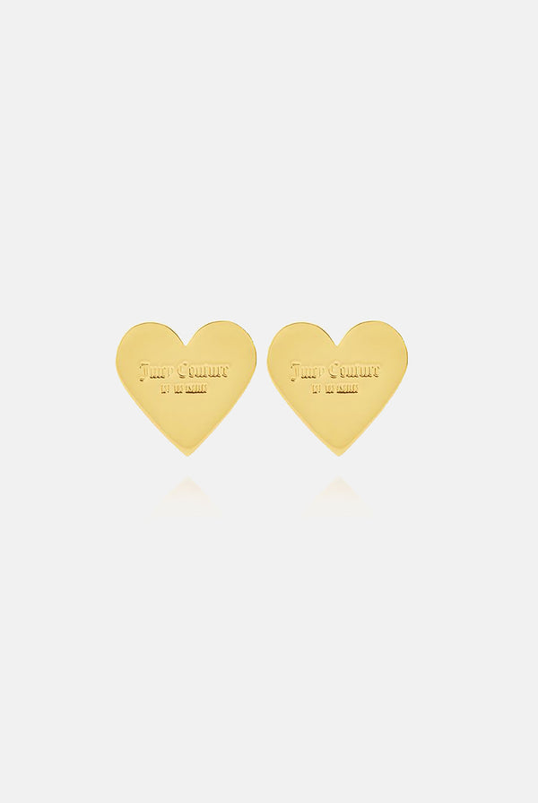 GOLD MAXI HEART STUD EARRINGS