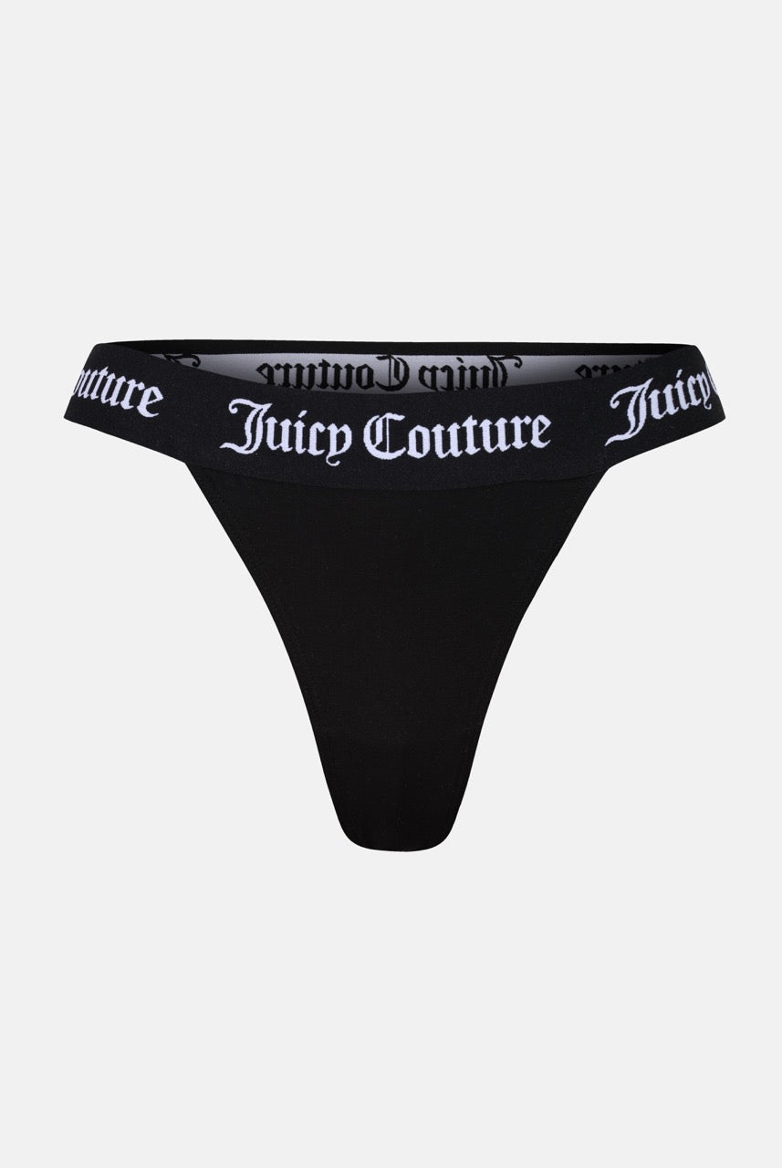 Juicy Couture Diamante Bralette And High Leg Brief Set in Black
