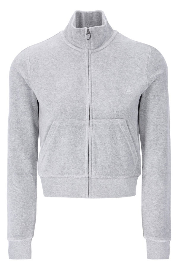 SILVER MARL CLASSIC VELOUR TRACK TOP – Juicy Couture UK