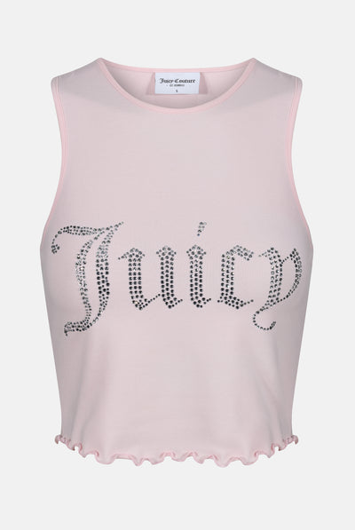 CHERRY BLOSSOM FITTED DIAMANTE TANK TOP