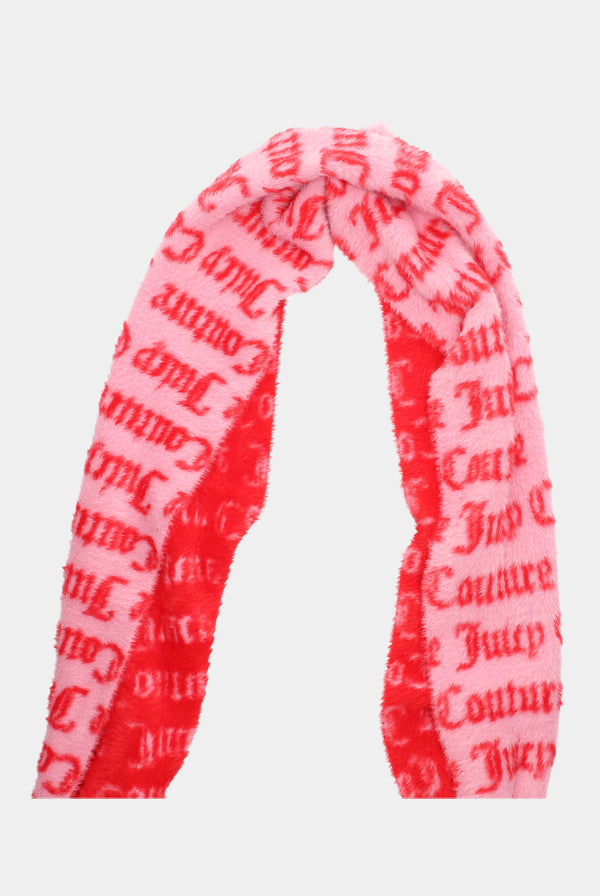 COTTON CANDY MONOGRAM FLUFFY KNIT SCARF