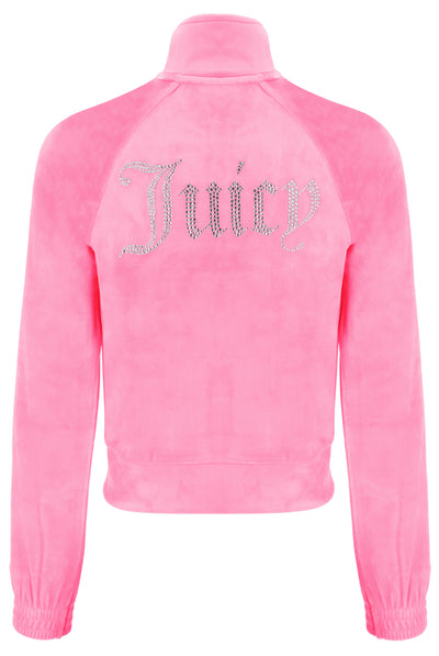 COTTON CANDY VELOUR DIAMANTÉ TRACK TOP